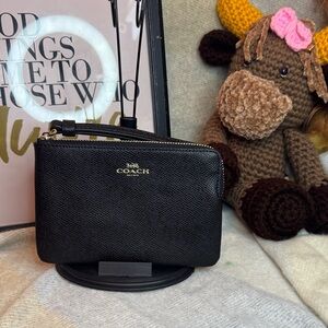 Coach Black Leather Wristlet
